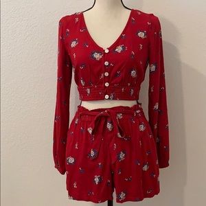 Cute Floral Two Piece Matching Set